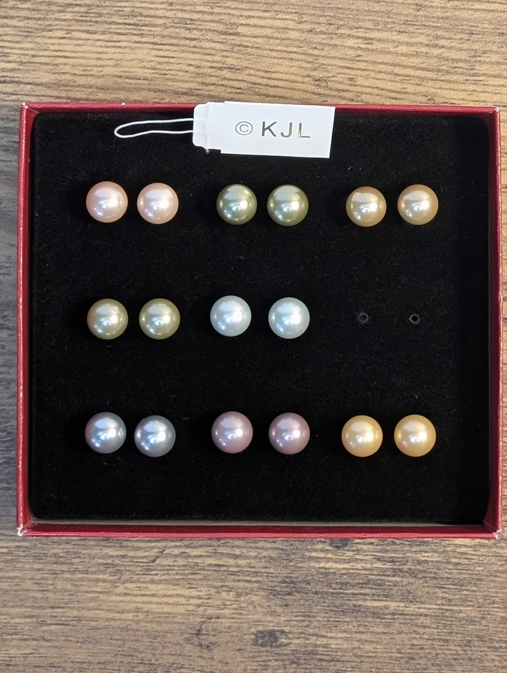 KJL Pearl Earring 8 Pair Set - Multicolor Pearlescent